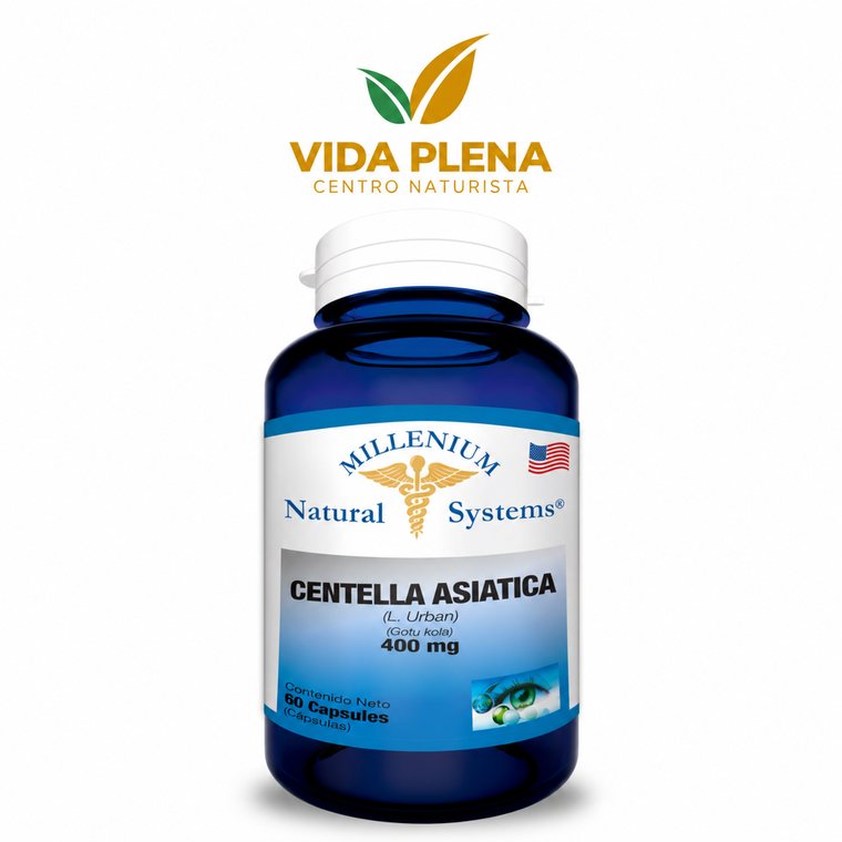 Centella Asiática 400mg x 60 Capsulas Milenium natural · Circulación & Piernas Ligeras · Vida Plena Tuluá