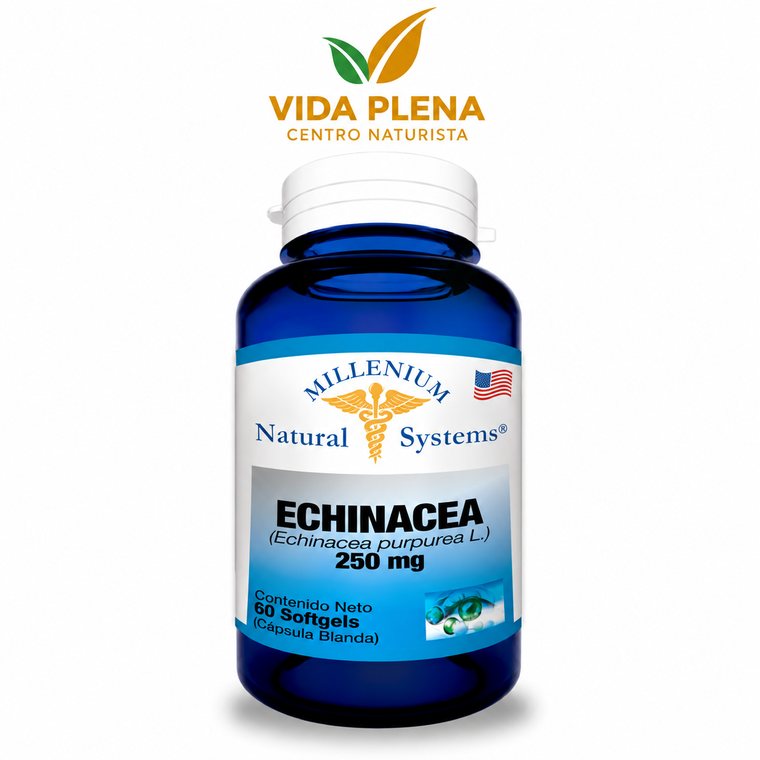 Echinacea x 60 Capsulas 250mg Milenium natural systems · Bienestar Urinario · Vida Plena Tuluá