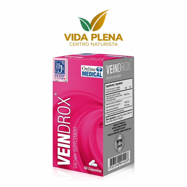 Veindrox x 50 Capsulas  Online Medical jaquin de francia · Circulación & Piernas Ligeras · Vida Plena Tuluá
